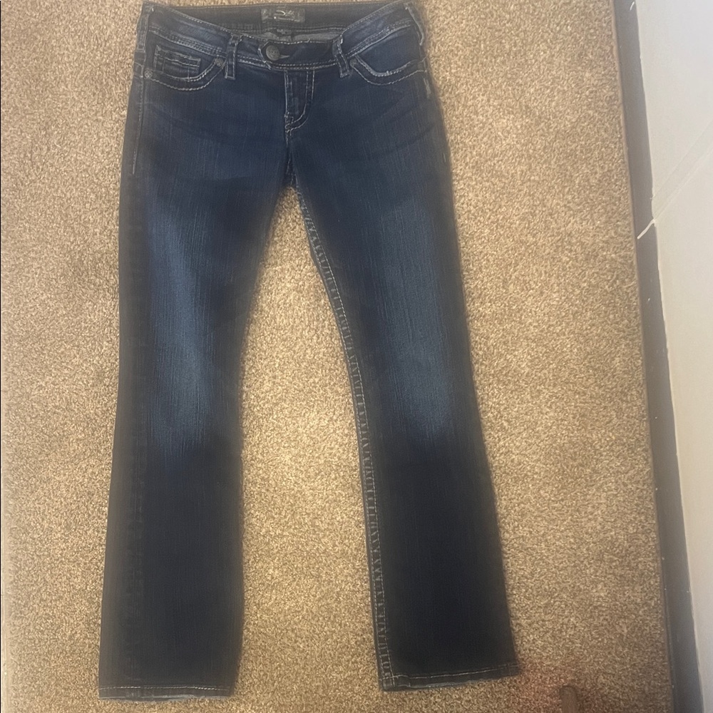 Silver Jeans Women's Dark Blue Straight Leg Jeans